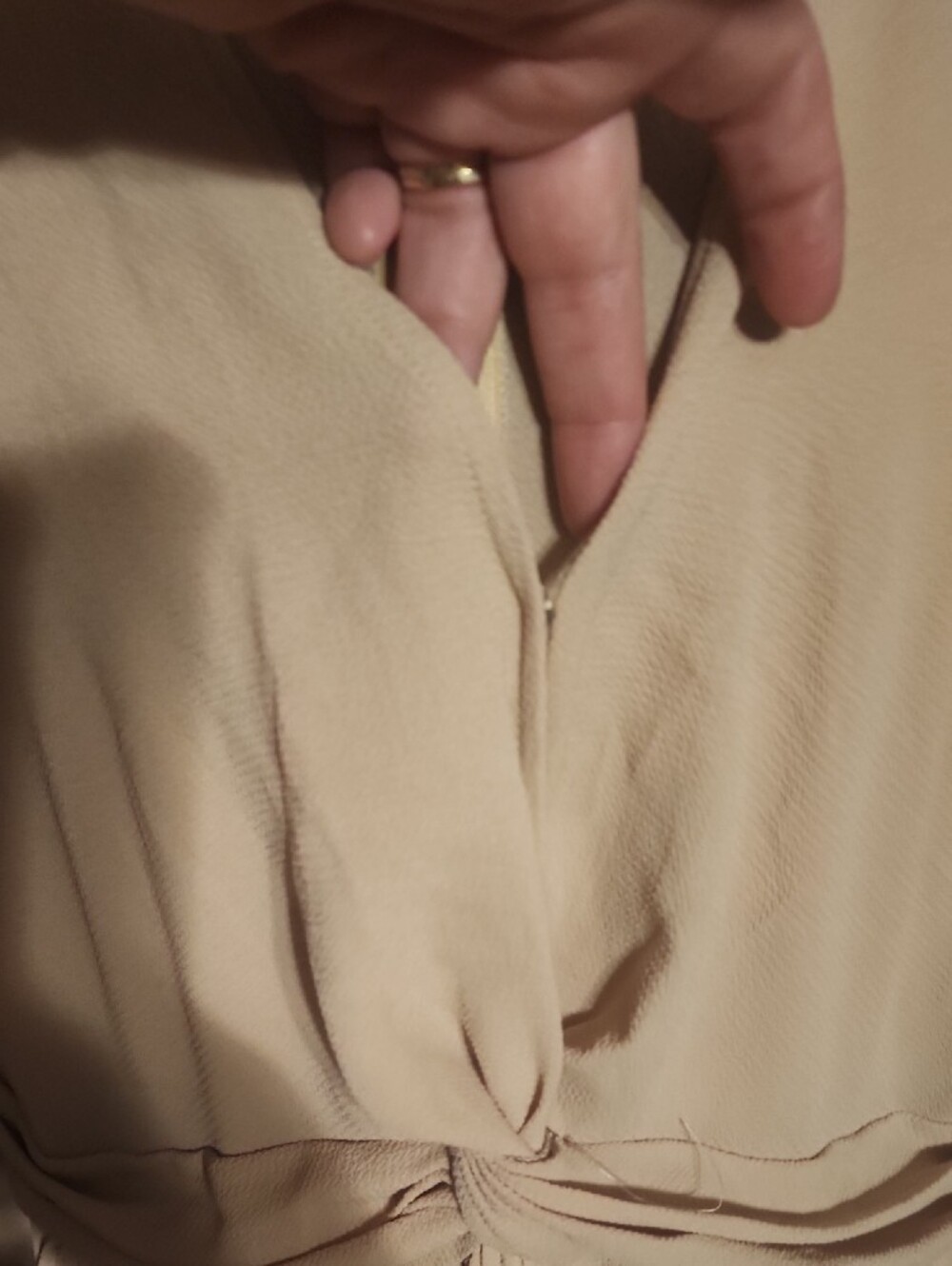 ANDREE BY UNIT Twist-Front Long Sleeve Maxi Dress in Beige - Picture 2 of 4